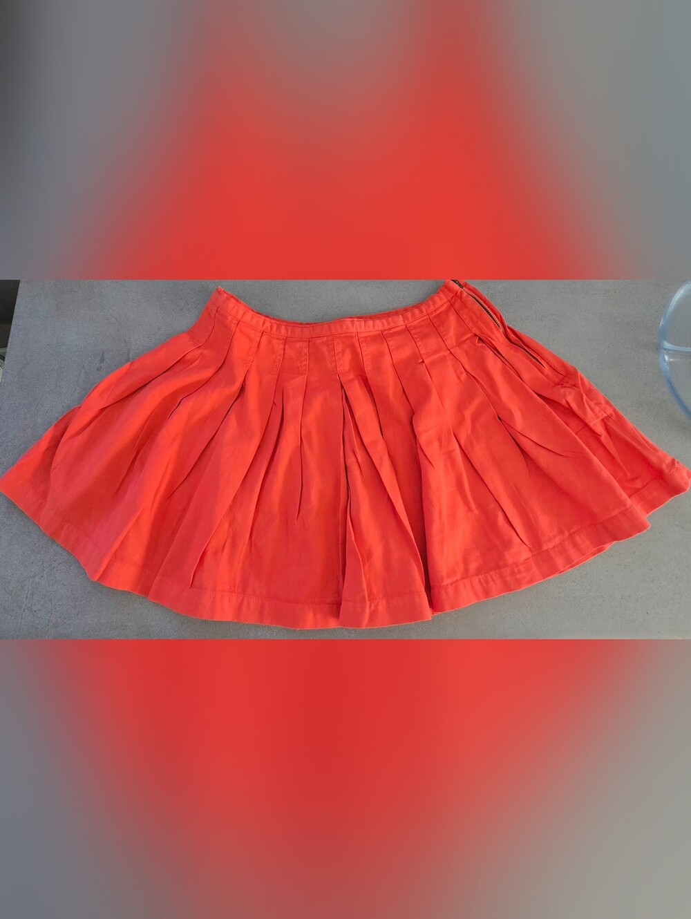 Anthropologie Coral Pleated Skirt Sz S
